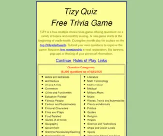 Tizy.com(Tizy Quiz Free Trivia Game) Screenshot