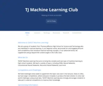 Tjmachinelearning.com(TJ Machine Learning Club) Screenshot