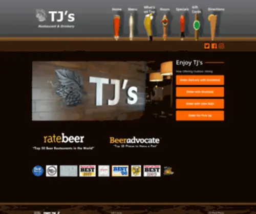 TJsbeer.com(TJ's Restaurant and Drinkery) Screenshot