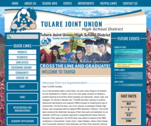 Tjuhsd.org(Tulare Joint Union High School District) Screenshot