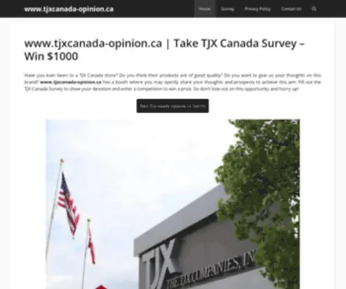 TJxcanada-Opinionca.shop(Take TJX Canada Survey) Screenshot