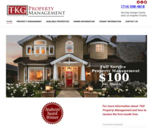 TKGPM.com(Orange County Property Management) Screenshot