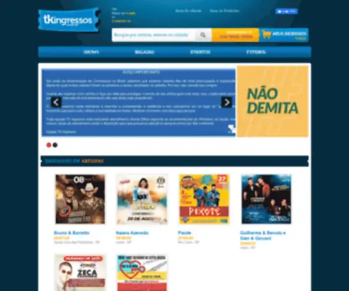 Tkingressos.com.br(Tkingressos) Screenshot