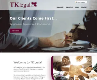 Tklegal.com(TK Legal) Screenshot