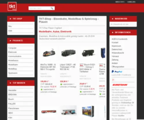 TKT-Shop.de(Modellbahnshop) Screenshot
