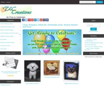 TLCcreations.com(TLC Creations Candy Wrappers Handmade Cards Vinyl Stickers Labels) Screenshot