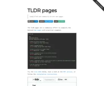 TLDR.sh(TLDR pages) Screenshot