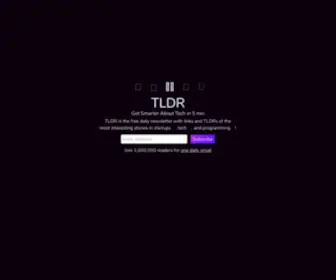 TLDR.tech(Tldr is the free daily newsletter with the most interesting stories in startups) Screenshot