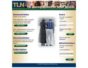 TLnseniorcare.com(The Learning Network for Senior Services) Screenshot