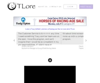 Tlore.net(A Management Service for Thoroughbred Racehorses) Screenshot