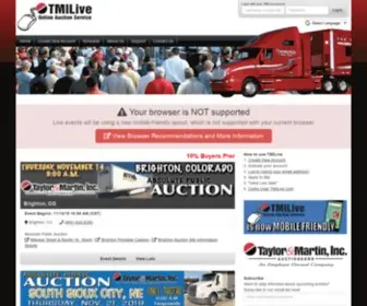 Tmilive.com(Truck Auctions) Screenshot