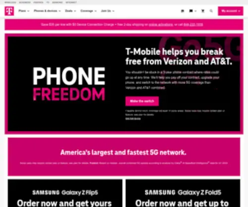 Tmobile.co(T-Mobile® Official Site) Screenshot