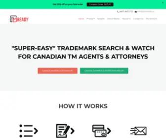 Tmready.ca(Canada Trademark Search and Monitoring Service) Screenshot