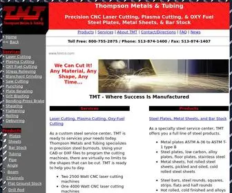 TMtco.com(Thompson Metals Tubing) Screenshot