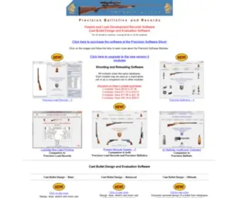 TMtpages.com(Precision Ballistics and Records Software by TMT Enterprises) Screenshot