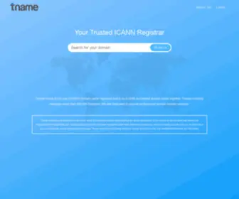 Tname.com(Your Trusted ICANN Registrar) Screenshot