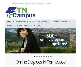 Tnecampus.org(Online Degrees in Tennessee) Screenshot