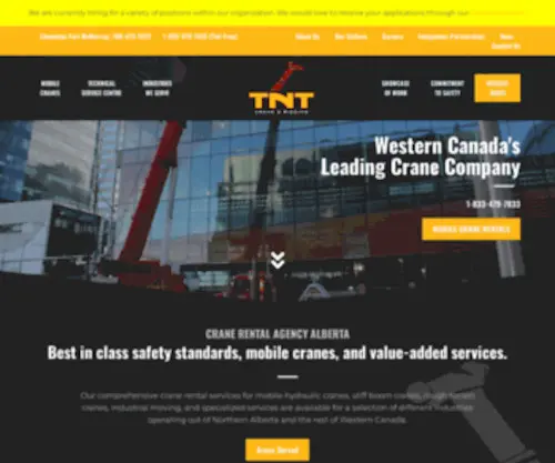 TNTcrane.ca(Mobile Crane Rentals in Western Canada) Screenshot