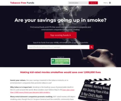 Tobaccofreefunds.org(Tobacco free funds) Screenshot
