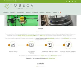 Tobeca.fr(Tobeca Concepteur et fabricant français d'imprimantes 3D spéciales et sur) Screenshot