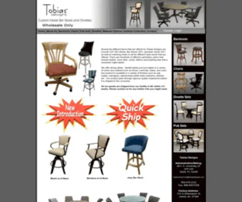 Tobiasdesigns.com(Wholesale Bar Stools) Screenshot