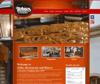 Tobies.com(Hinckleys Historic Tobies Restaraunt and Bakery) Screenshot