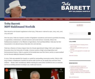 Tobybarrett.com(MPP Haldimand Norfolk) Screenshot