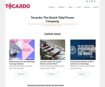 Tocardo.com(Tocardo is a specialist in tidal power generation solutions) Screenshot