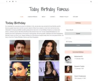 Todaybirthdayfamous.com(Today Birthday Famous) Screenshot