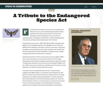 Todayinconservation.com(What happened on every day in the history of conservation) Screenshot