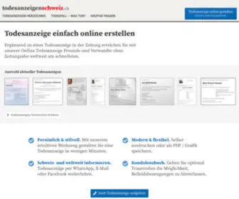 Todesanzeigenschweiz.ch(Todesanzeige online erstellen) Screenshot