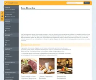 Todoalimentos.org(Conoce el Valor Nutricional de Todos los Alimentos) Screenshot