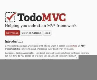 Todomvc.com(Helping you select an MV* framework) Screenshot