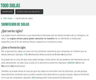 Todosiglas.com(Todo Siglas • ¿Qué son las siglas) Screenshot