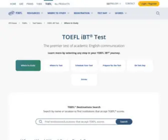 Toeflgoanywhere.org(Test Takers) Screenshot
