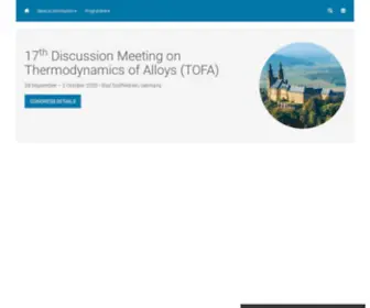 Tofa2020.de(17th Discussion Meeting on Thermodynamics of Alloys (TOFA)) Screenshot