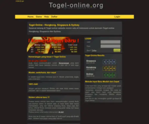 Togelonline.org Screenshot