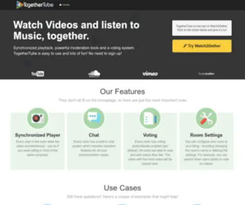 Togethertube.com(Watch any YouTube video you want with friends. We take care that everyone sees the same) Screenshot