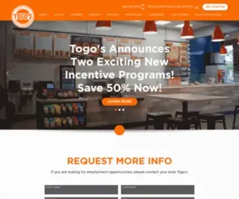 Togosfranchise.com(Togo's Franchise) Screenshot