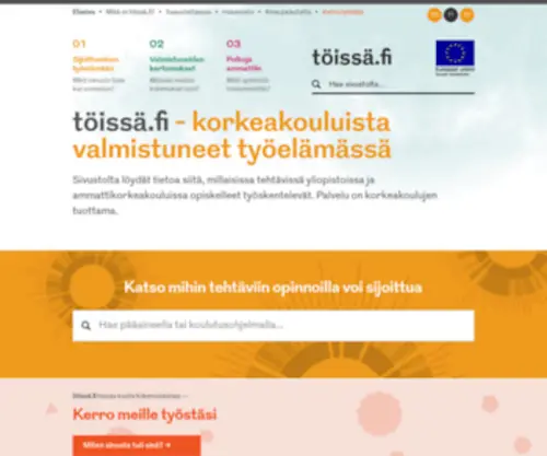 Toissa.fi(Korkeakouluista valmistuneet työelämässä) Screenshot