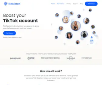 Tokcaptain.com(Grow Your TikTok) Screenshot