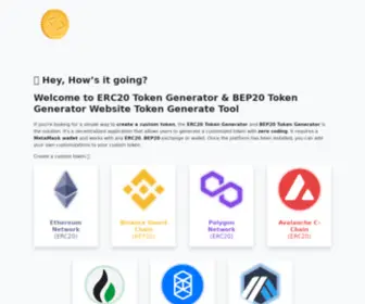 Tokengeneratetool.com(BEP20 Token Generator & ERC20 Token Generator) Screenshot