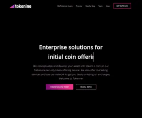 Tokenine.com(Security token offering service) Screenshot