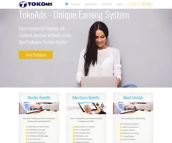 Tokoads.com(Unique Earning System) Screenshot