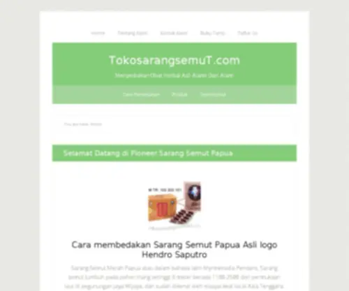 Tokosarangsemut.com(Toko Sarang Semut Papua Asli) Screenshot