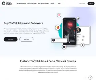Tokrush.com(Buy TikTok Likes & Followers) Screenshot