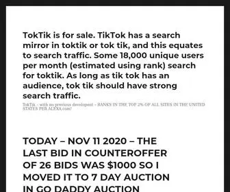 Toktik.com(TokTik is for sale) Screenshot