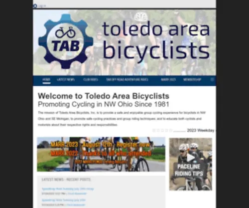 Toledoareabicyclists.org(Toledo Area Bicyclists) Screenshot