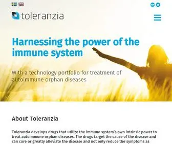 Toleranzia.com(Harnessing the power of the immune system) Screenshot