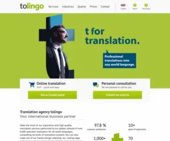 Tolingo.com(Translation agency tolingo) Screenshot